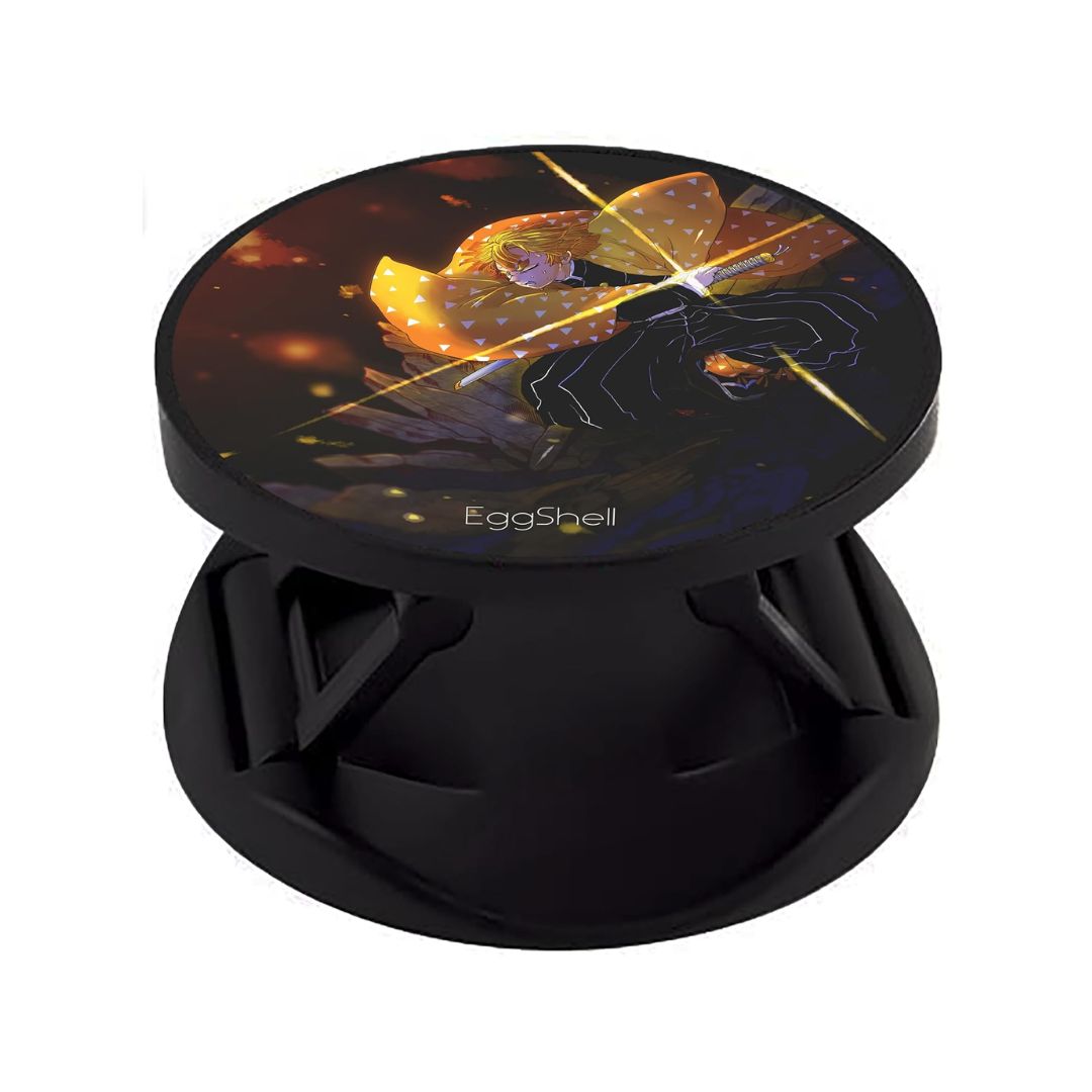 Eggshell Premium Super Matte Phone Grip & Stand | Expandable Mobile Back Holder for Smartphones & Tablets | (Sleeping Zenitsu Attacks Demon Slayer)