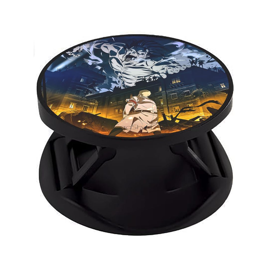 Eggshell Premium Super Matte Phone Grip & Stand | Expandable Mobile Back Holder for Smartphones & Tablets | (AOT Attack Titan on Reiner)