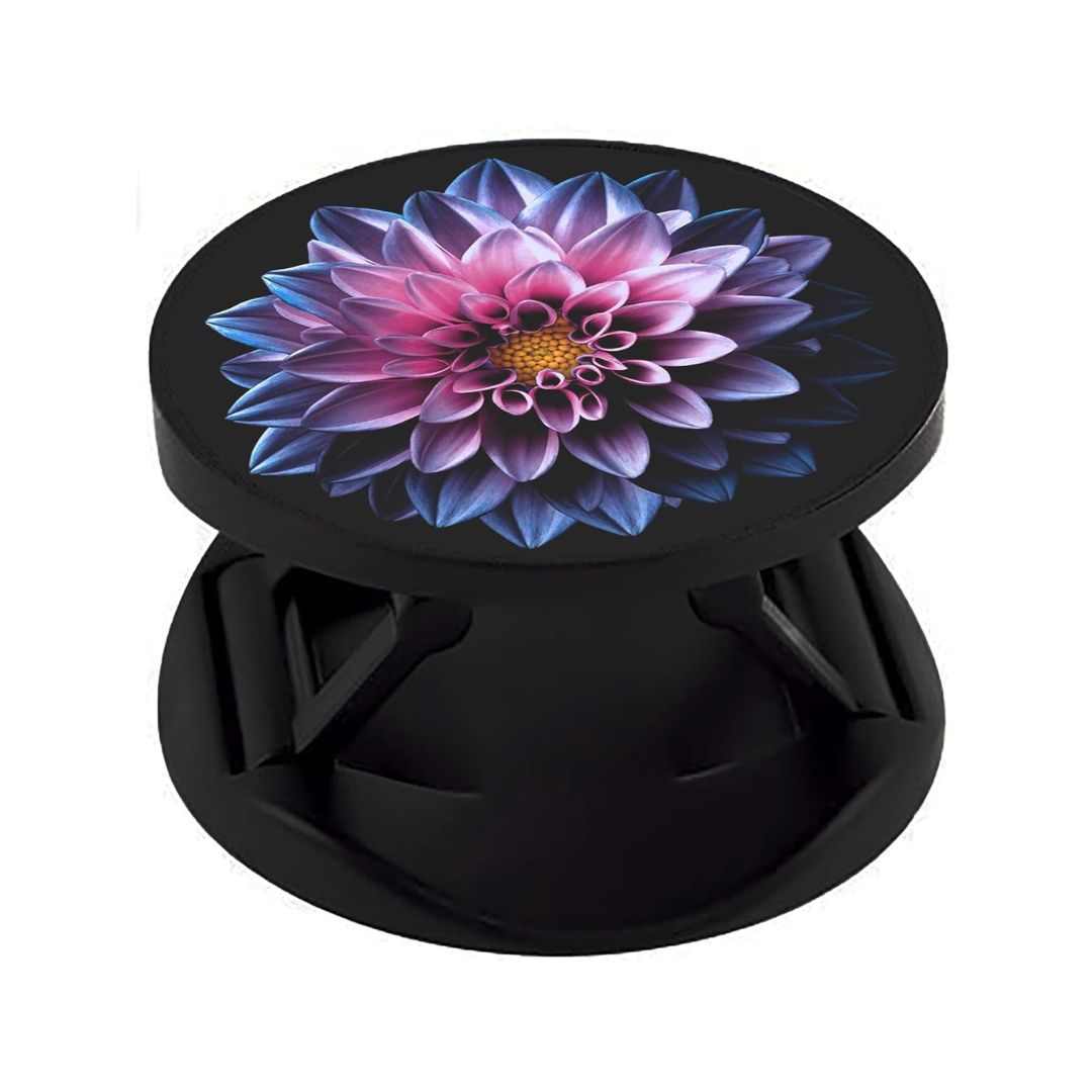 Eggshell Premium Super Matt Finish Effect Mobile Back Holder (Mobile Selfie Finger Grip) with Expanding Stand for All Smartphones & Tablets | (Blue Dahlia Flower)