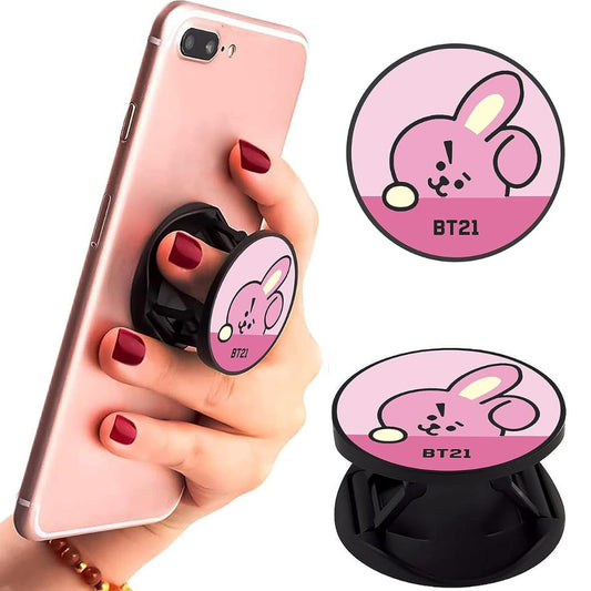Eggshell Premium Super Matte Phone Grip & Stand | Expandable Mobile Back Holder for Smartphones & Tablets | (BT21 - Confident Chooky)