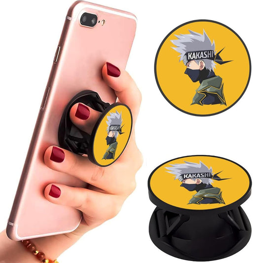 Eggshell Premium Super Matte Phone Grip & Stand | Expandable Mobile Back Holder for Smartphones & Tablets | (Hatake Kakashi Geometrical Face Naruto)