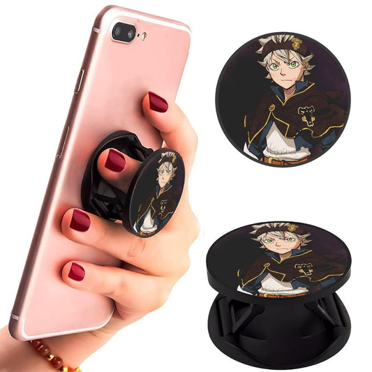 Eggshell Premium Super Matte Phone Grip & Stand | Expandable Mobile Back Holder for Smartphones & Tablets | (Black Cloverr Asta)