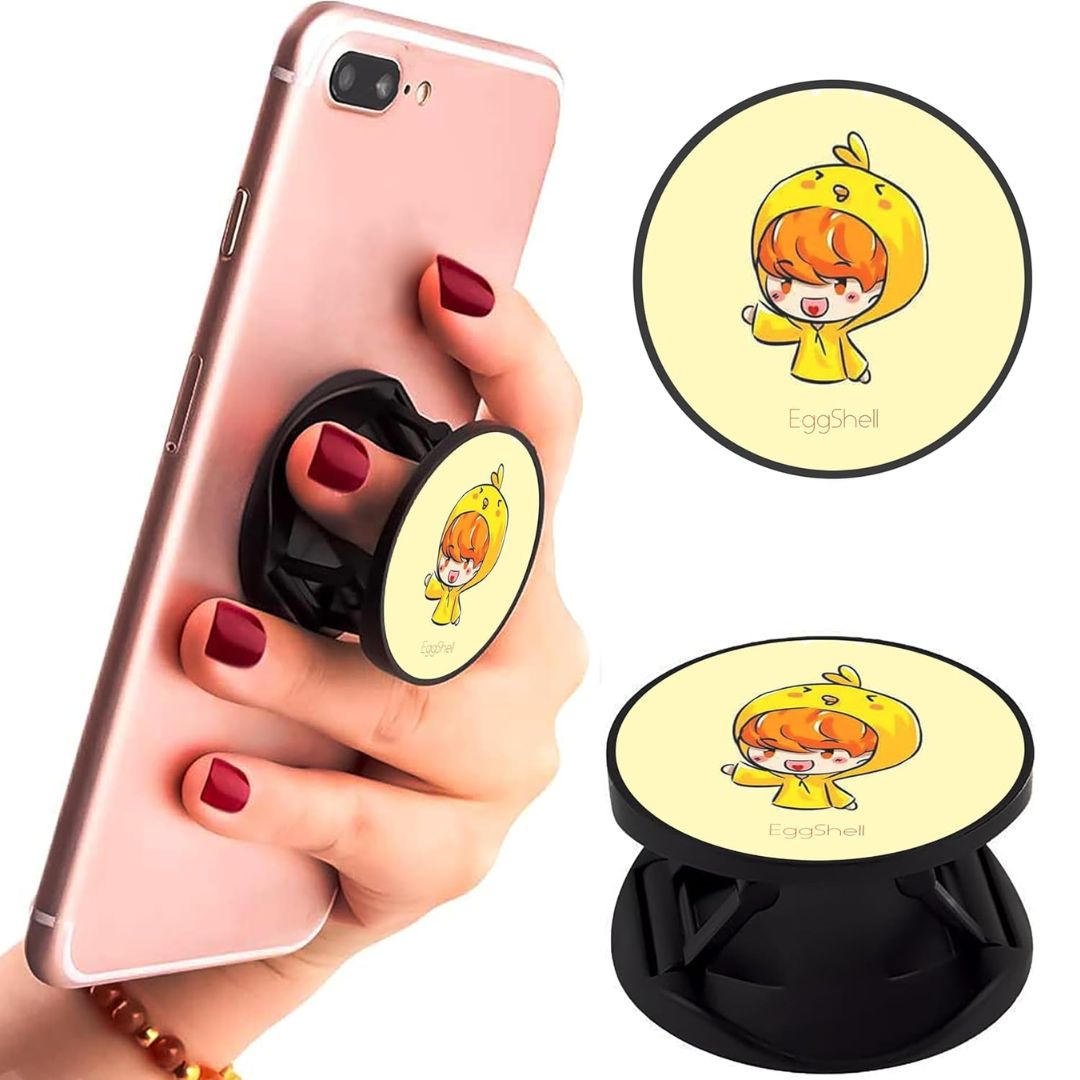 Eggshell Premium Super Matte Phone Grip & Stand | Expandable Mobile Back Holder for Smartphones & Tablets | (BTS Bird Cap Jimmy)