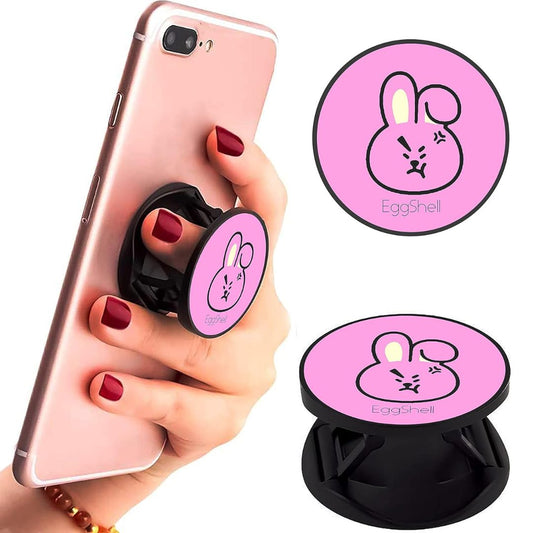 Eggshell Premium Super Matt Finish Effect Mobile Back Holder (Mobile Selfie Finger Grip) with Expanding Stand for All Smartphones & Tablets | (BT21 - Angry Chooky)