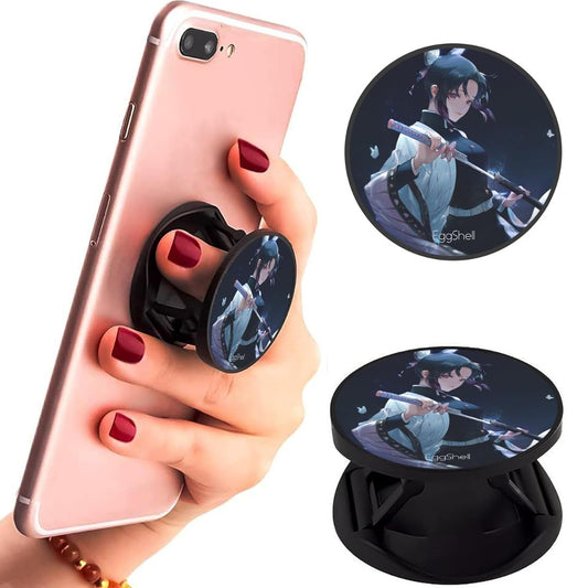 Eggshell Premium Super Matte Phone Grip & Stand | Expandable Mobile Back Holder for Smartphones & Tablets | (Insect hashira Shinobu kocho Demon Slayer)