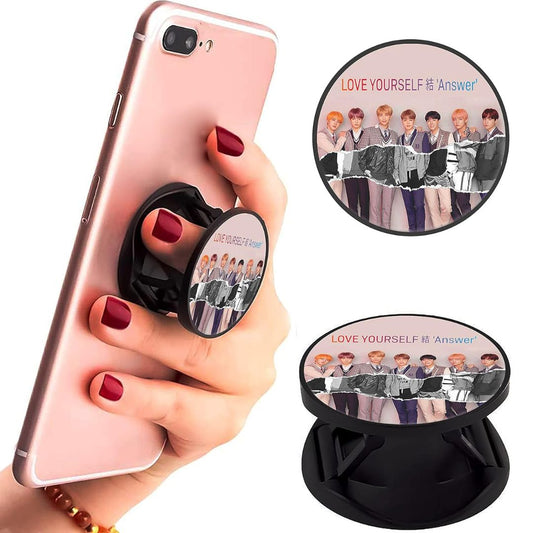 Eggshell Premium Super Matte Phone Grip & Stand | Expandable Mobile Back Holder for Smartphones & Tablets | (BTS - Greyscale Full Group)