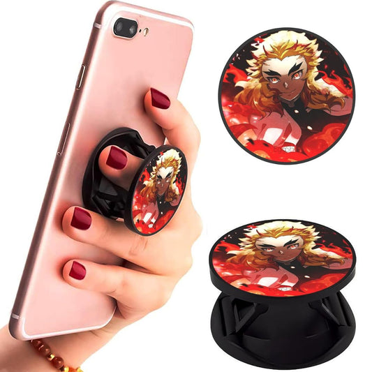 Eggshell Premium Super Matte Phone Grip & Stand | Expandable Mobile Back Holder for Smartphones & Tablets | (Demon Slayer Rengoku)