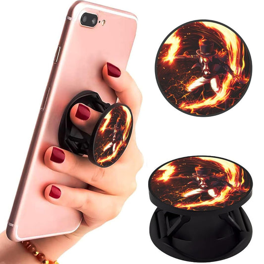 Eggshell Premium Super Matte Phone Grip & Stand | Expandable Mobile Back Holder for Smartphones & Tablets | (Flame Dragon Sabo)