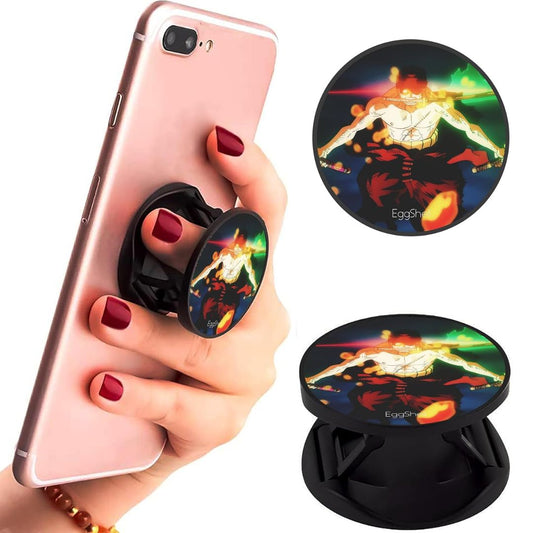Eggshell Premium Super Matte Phone Grip & Stand | Expandable Mobile Back Holder for Smartphones & Tablets | (King of Hell Zoro)
