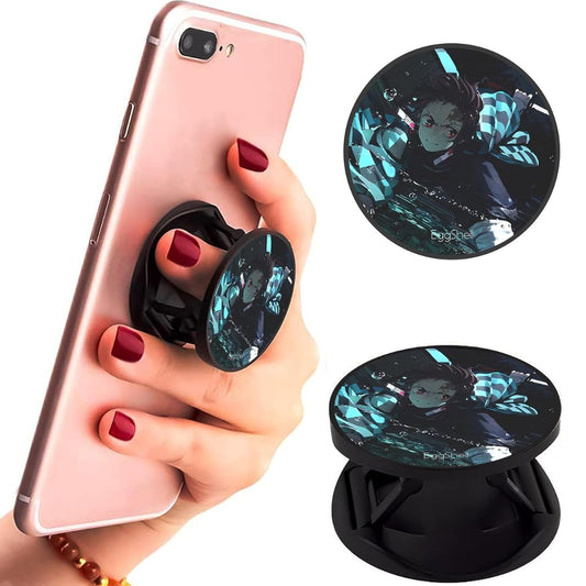 Eggshell Premium Super Matte Phone Grip & Stand | Expandable Mobile Back Holder for Smartphones & Tablets | (Blue Shaded Kamado tanjiro Demon Slayer)