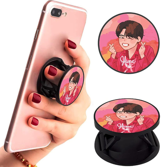 Eggshell Premium Super Matte Phone Grip & Stand | Expandable Mobile Back Holder for Smartphones & Tablets | (BTS - Animated J Hope)