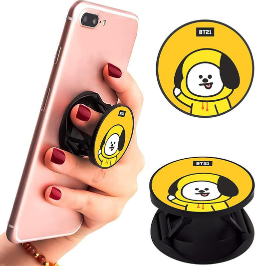 Eggshell Premium Super Matt Finish Effect Mobile Back Holder (Mobile Selfie Finger Grip) with Expanding Stand for All Smartphones & Tablets (Chimmy) (Chimmy)