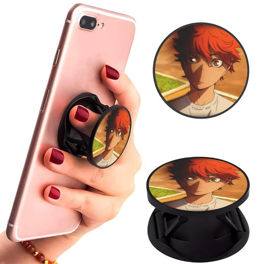 Eggshell Premium Super Matte Phone Grip & Stand | Expandable Mobile Back Holder for Smartphones & Tablets | (Angry Hinata Haikyu)