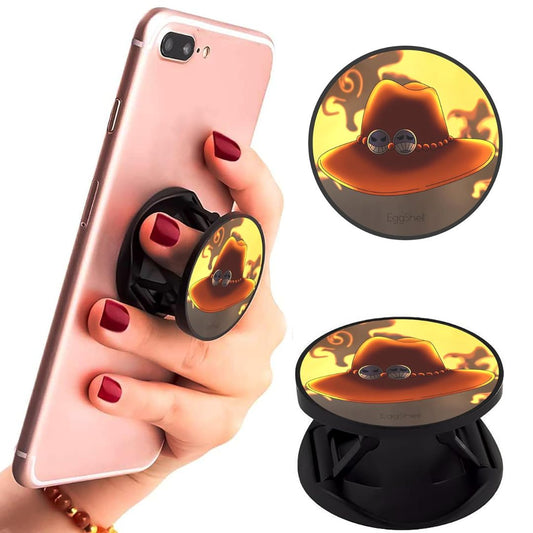 Eggshell Premium Super Matte Phone Grip & Stand | Expandable Mobile Back Holder for Smartphones & Tablets | (Ace's Hat One Piece)