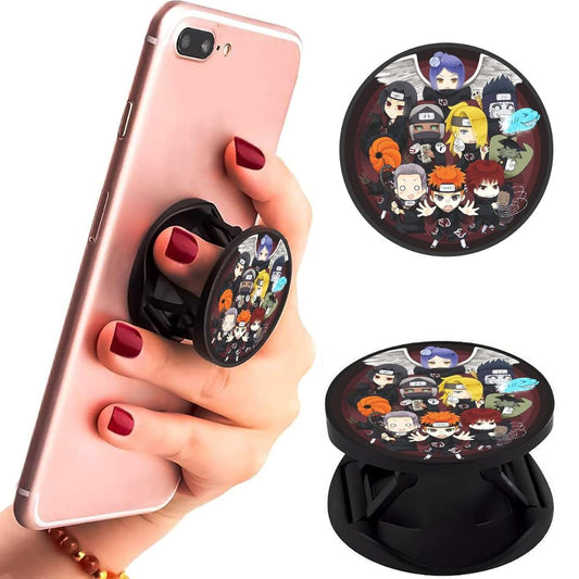 Eggshell Premium Super Matte Phone Grip & Stand | Expandable Mobile Back Holder for Smartphones & Tablets | (Chibi Akatsuki Group)