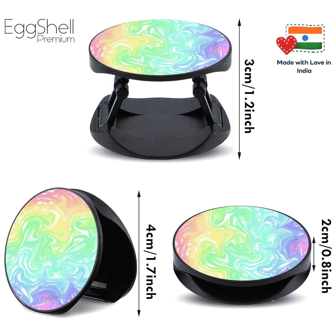 Eggshell Premium Super Matt Finish Effect Mobile Back Holder (Mobile Selfie Finger Grip) with Expanding Stand for All Smartphones & Tablets | (Abstract Waves Design)