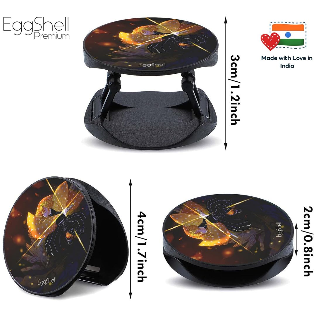 Eggshell Premium Super Matte Phone Grip & Stand | Expandable Mobile Back Holder for Smartphones & Tablets | (Sleeping Zenitsu Attacks Demon Slayer)