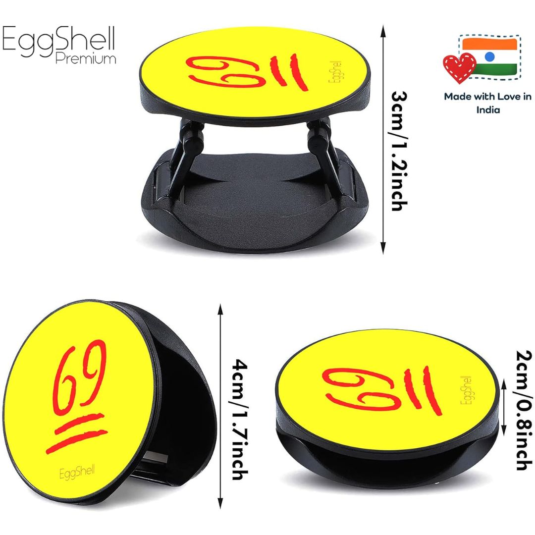 Eggshell Premium Super Matt Finish Effect Mobile Back Holder (Mobile Selfie Finger Grip) with Expanding Stand for All Smartphones & Tablets (69)