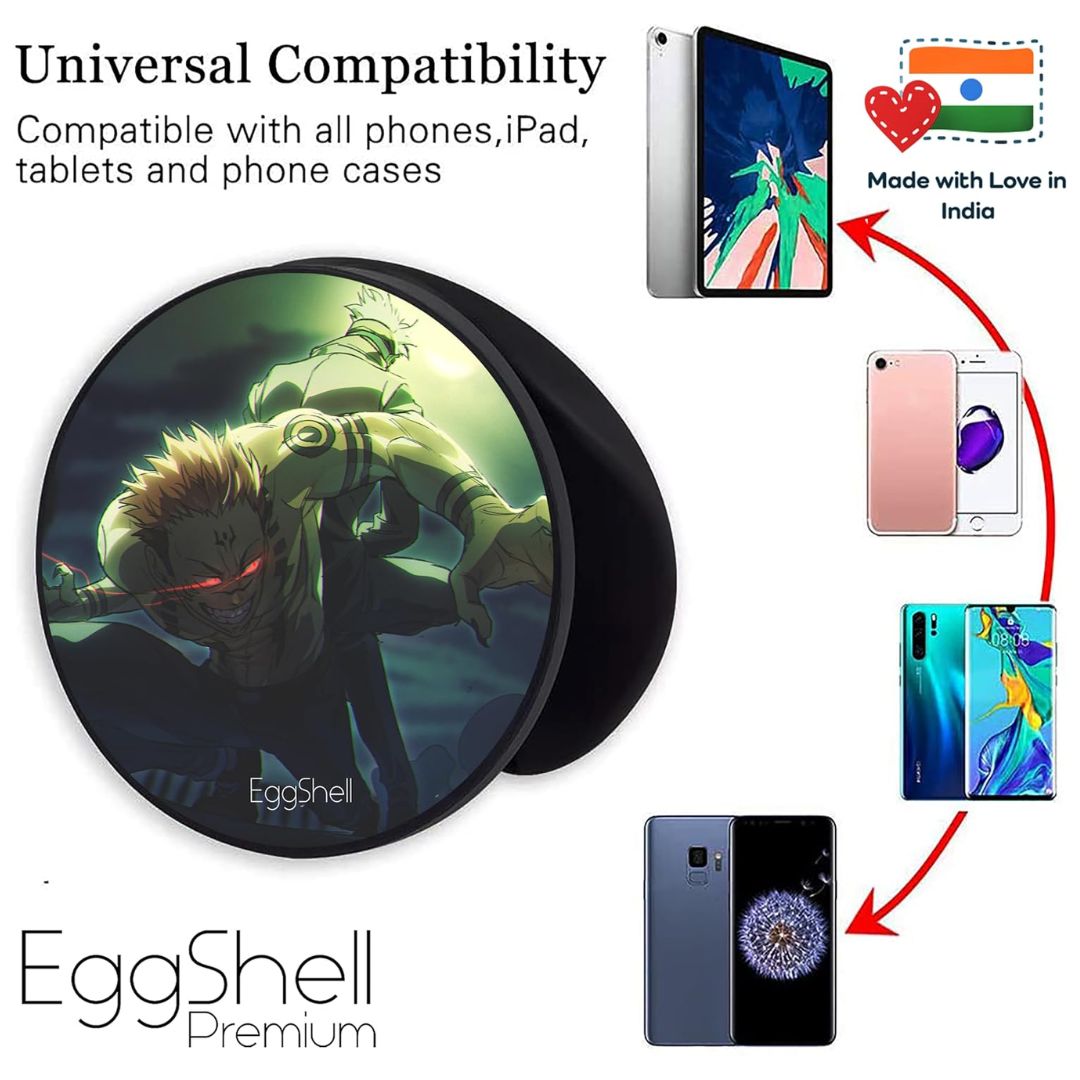 Eggshell Premium Super Matte Phone Grip & Stand | Expandable Mobile Back Holder for Smartphones & Tablets | (Gojo Violated Sukana)