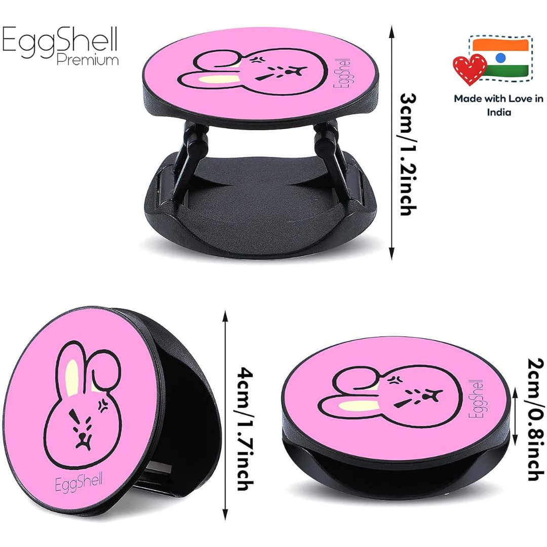 Eggshell Premium Super Matt Finish Effect Mobile Back Holder (Mobile Selfie Finger Grip) with Expanding Stand for All Smartphones & Tablets | (BT21 - Angry Chooky)