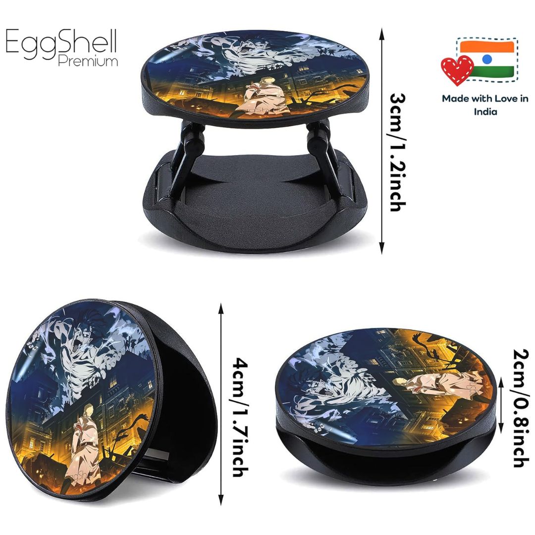 Eggshell Premium Super Matte Phone Grip & Stand | Expandable Mobile Back Holder for Smartphones & Tablets | (AOT Attack Titan on Reiner)