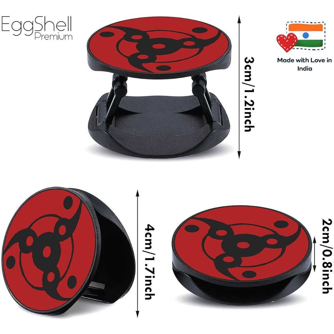 Eggshell Premium Super Matt Finish Effect Mobile Back Holder (Mobile Selfie Finger Grip) with Expanding Stand for All Smartphones & Tablets (Fugaku's Mangekyo Sharingan)