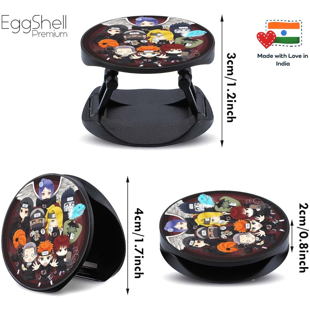 Eggshell Premium Super Matte Phone Grip & Stand | Expandable Mobile Back Holder for Smartphones & Tablets | (Chibi Akatsuki Group)