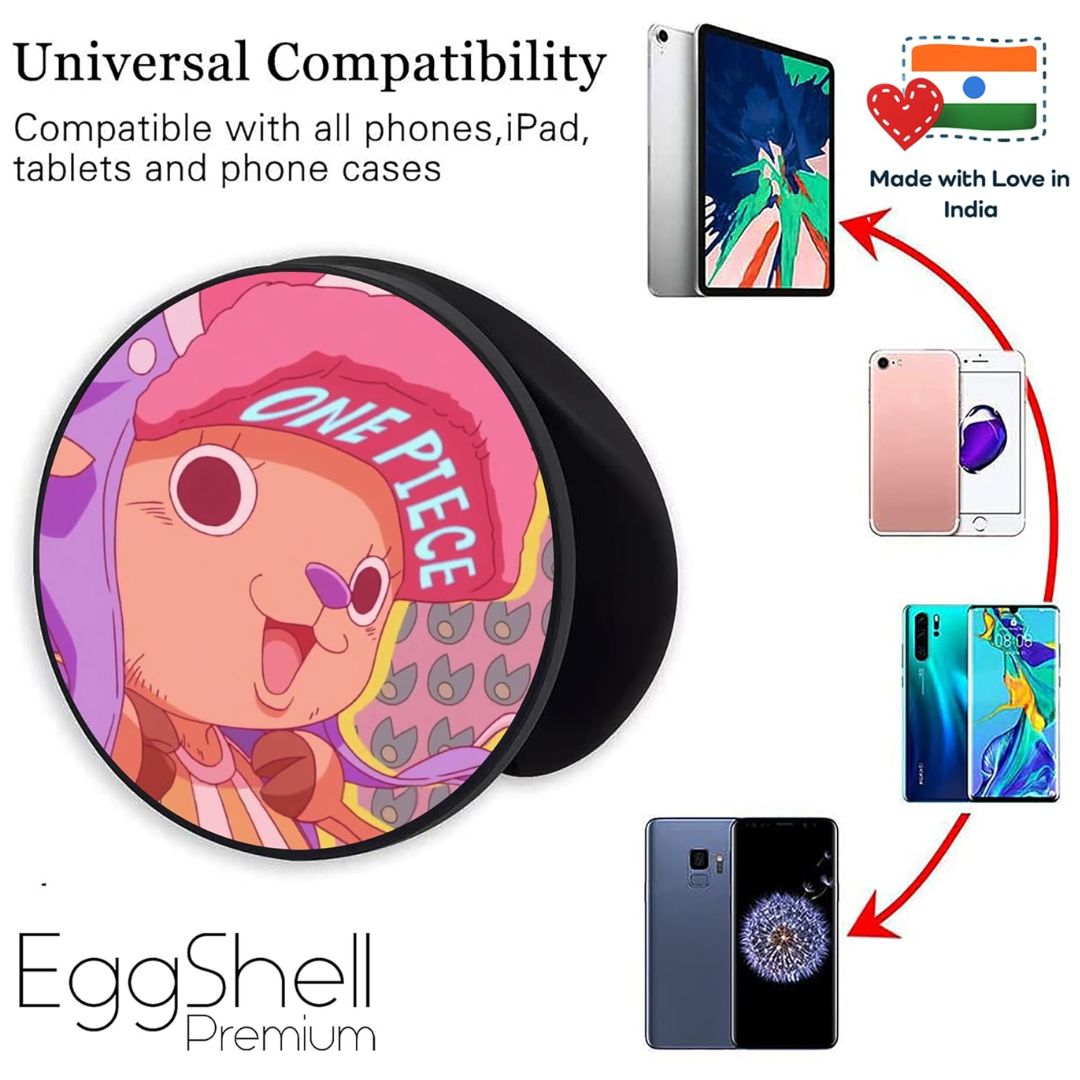 Eggshell Premium Super Matte Phone Grip & Stand | Expandable Mobile Back Holder for Smartphones & Tablets | (One Piece Chopper)