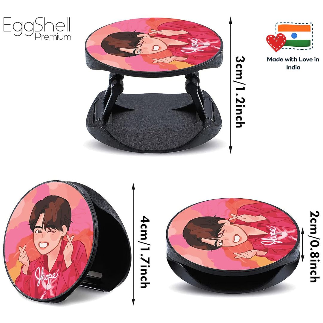Eggshell Premium Super Matte Phone Grip & Stand | Expandable Mobile Back Holder for Smartphones & Tablets | (BTS - Animated J Hope)