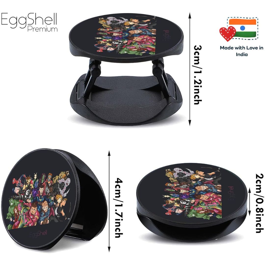 Eggshell Premium Super Matt Finish Effect Mobile Back Holder (Mobile Selfie Finger Grip) with Expanding Stand for All Smartphones & Tablets | (Avengers Infinity War Hero)