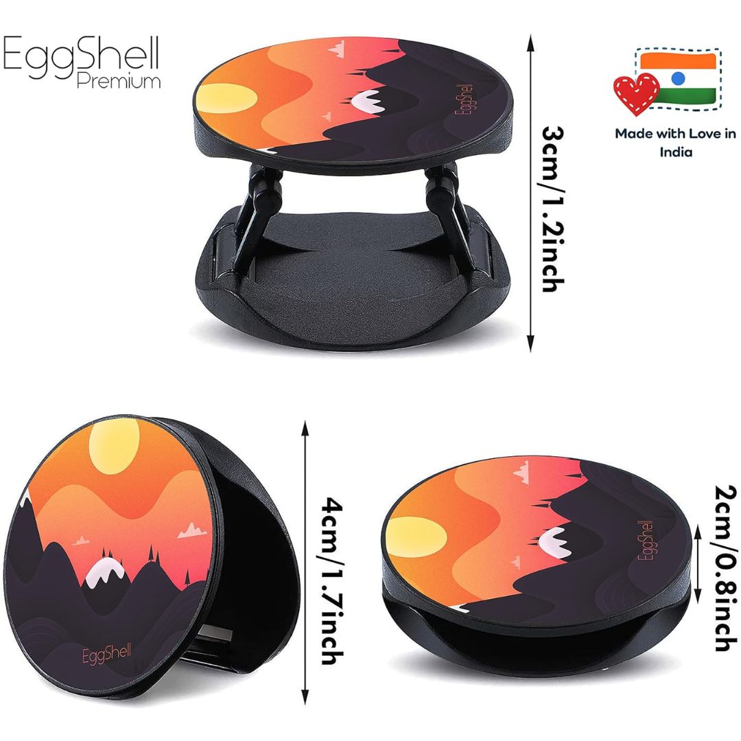 Eggshell Premium Super Matt Finish Effect Mobile Back Holder (Mobile Selfie Finger Grip) with Expanding Stand for All Smartphones & Tablets | (at The Dawn)