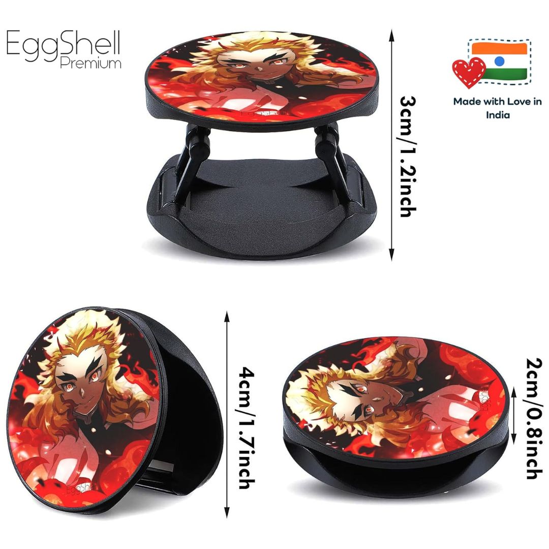 Eggshell Premium Super Matte Phone Grip & Stand | Expandable Mobile Back Holder for Smartphones & Tablets | (Demon Slayer Rengoku)