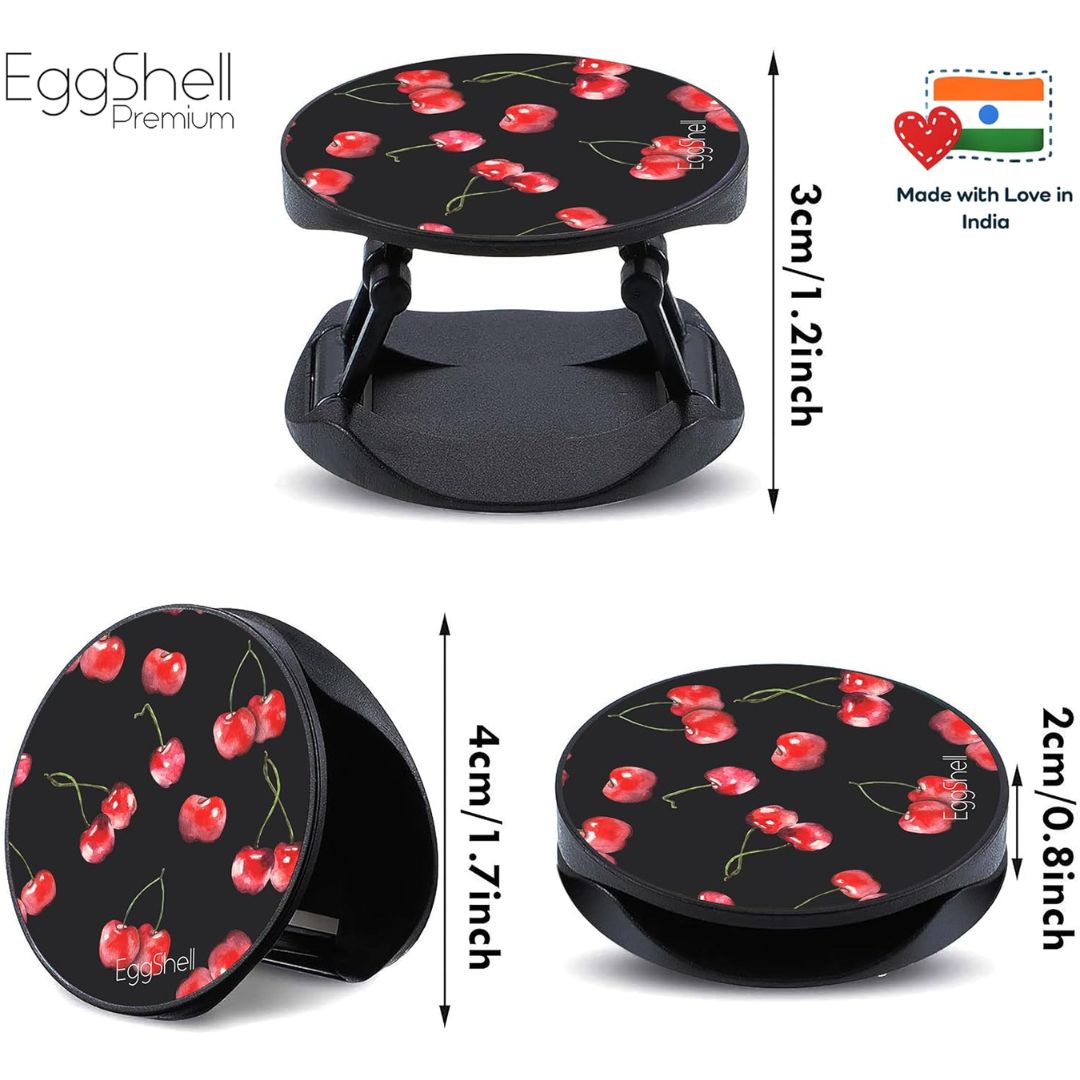 Eggshell Premium Super Matte Phone Grip & Stand | Expandable Mobile Back Holder for Smartphones & Tablets | (Cherry)