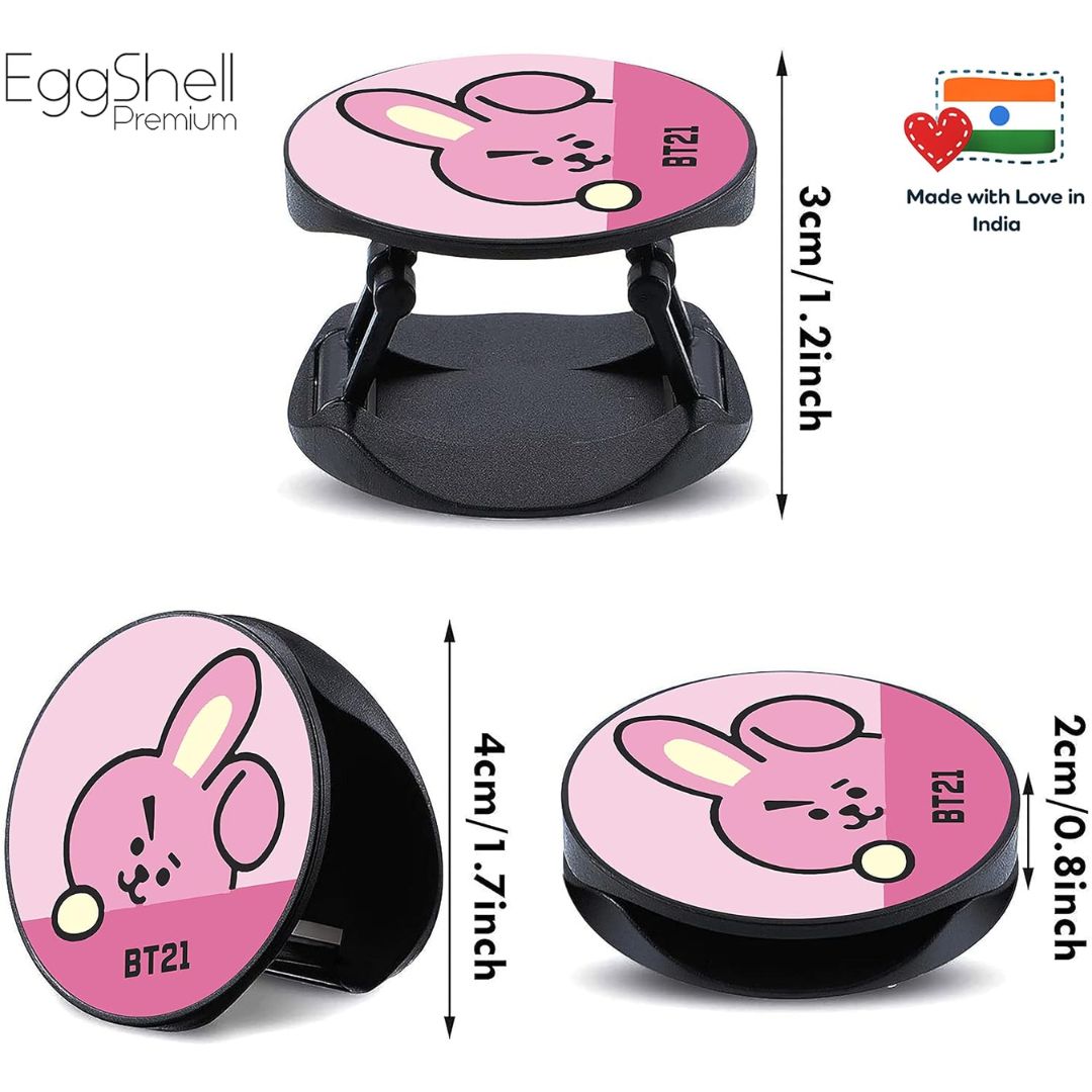 Eggshell Premium Super Matte Phone Grip & Stand | Expandable Mobile Back Holder for Smartphones & Tablets | (BT21 - Confident Chooky)