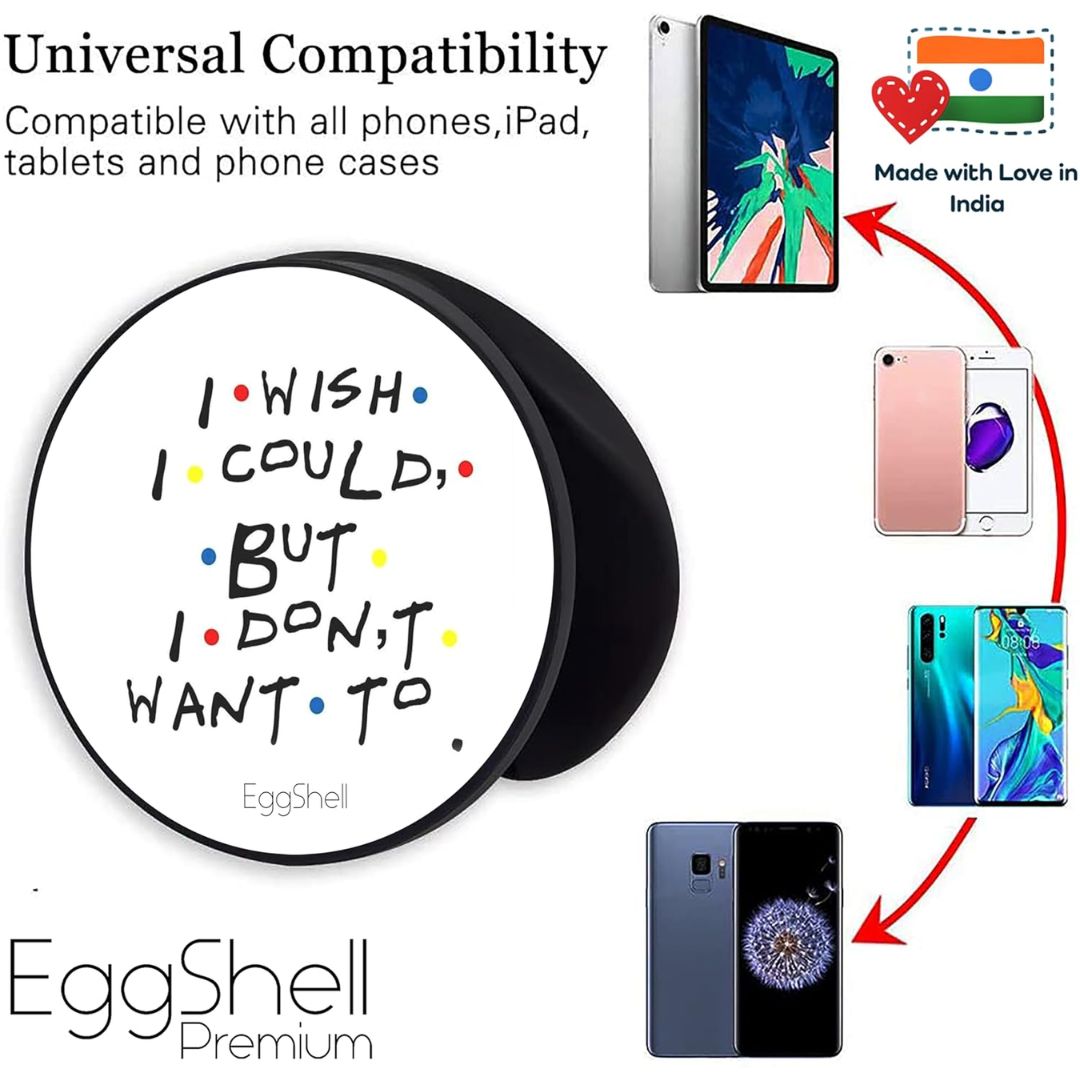 Eggshell Premium Super Matt Finish Effect Mobile Back Holder (Mobile Selfie Finger Grip) with Expanding Stand for All Smartphones & Tablets | (F.R.I.E.N.D.S)