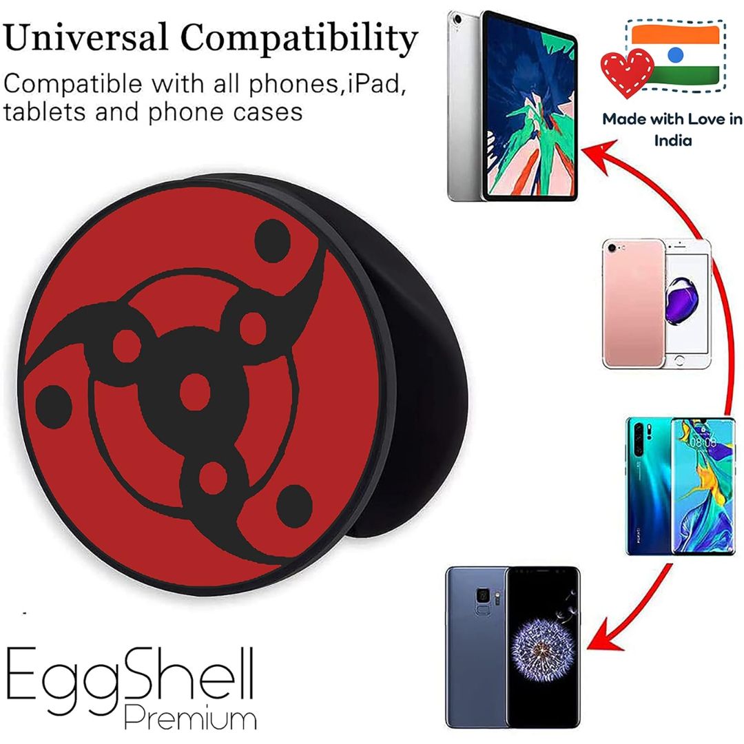 Eggshell Premium Super Matt Finish Effect Mobile Back Holder (Mobile Selfie Finger Grip) with Expanding Stand for All Smartphones & Tablets (Fugaku's Mangekyo Sharingan)