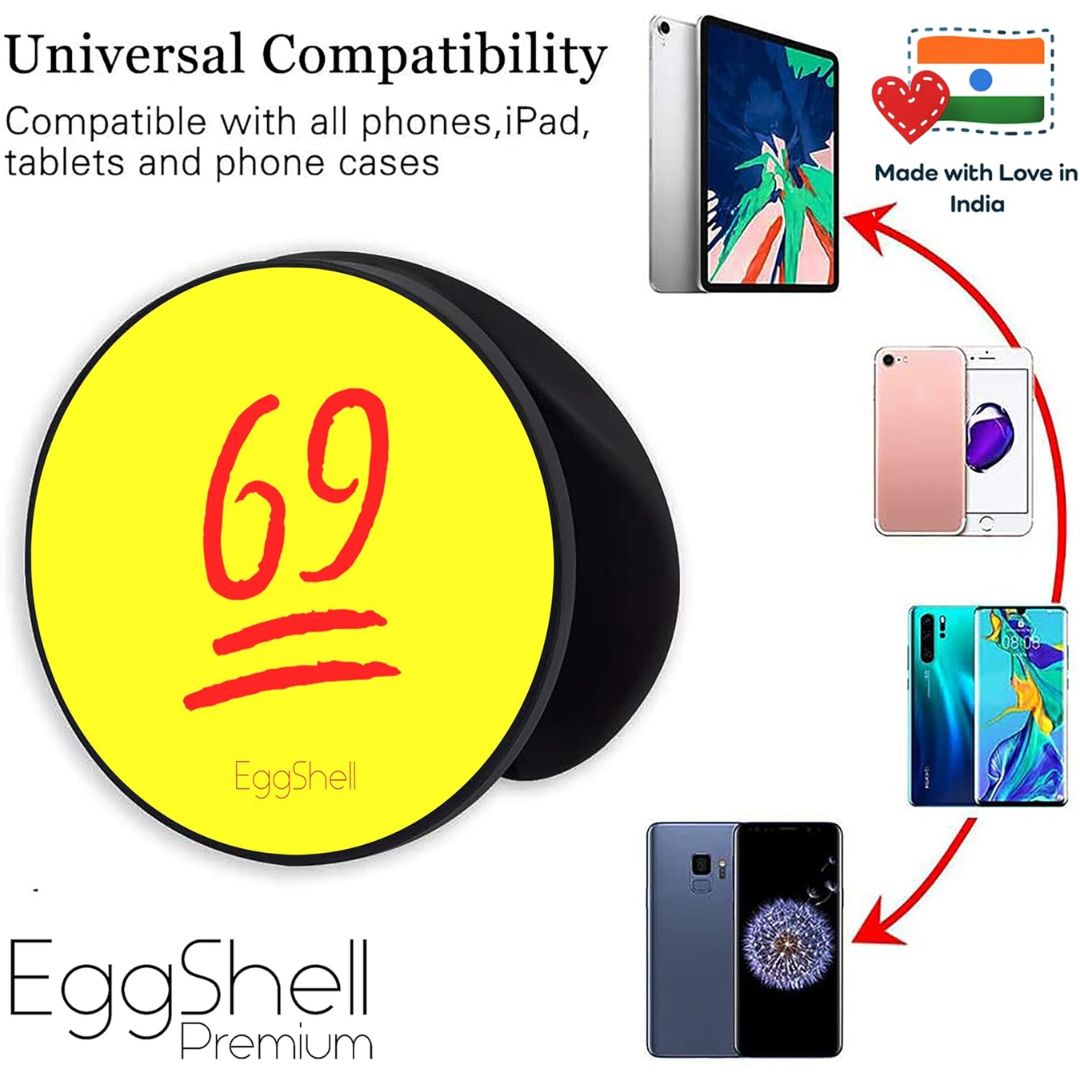 Eggshell Premium Super Matt Finish Effect Mobile Back Holder (Mobile Selfie Finger Grip) with Expanding Stand for All Smartphones & Tablets (69)