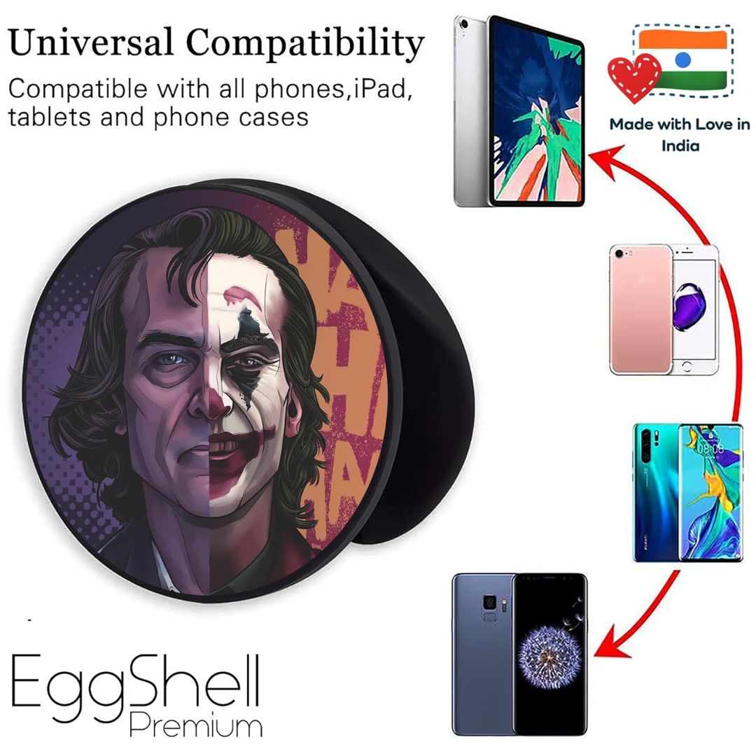 Eggshell Premium Super Matte Phone Grip & Stand | Expandable Mobile Back Holder for Smartphones & Tablets | VAR - Pop - Matt - Anime 1 T (Animated Joker)