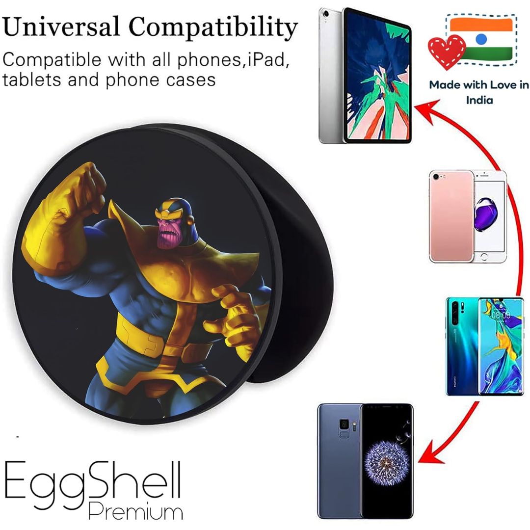 Eggshell Premium Super Matte Phone Grip & Stand | Expandable Mobile Back Holder for Smartphones & Tablets | (Comic Thanos)