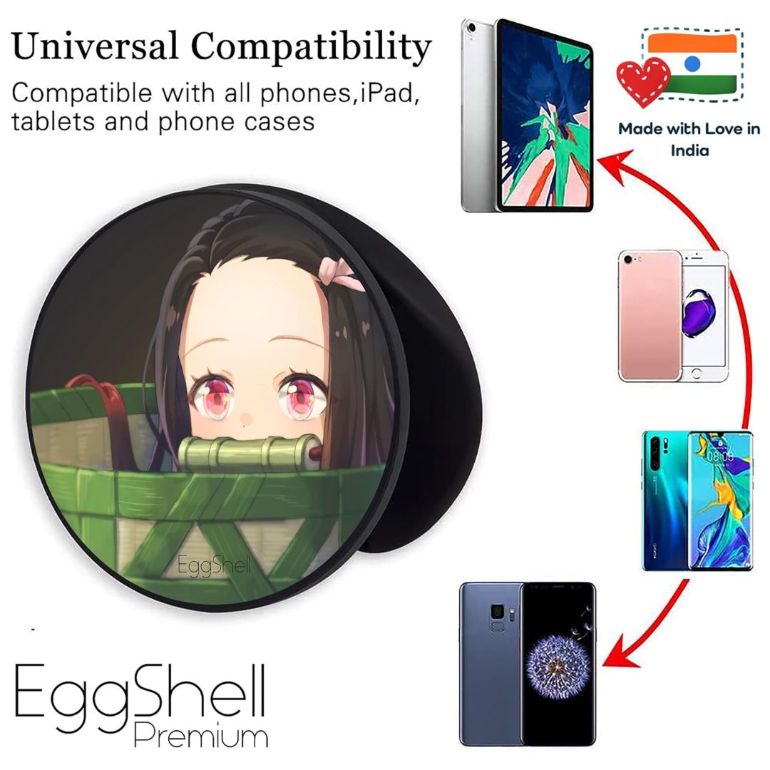 Eggshell Premium Super Matte Phone Grip & Stand | Expandable Mobile Back Holder for Smartphones & Tablets | (Cute Kid nezuko Kamado Demon Slayer)