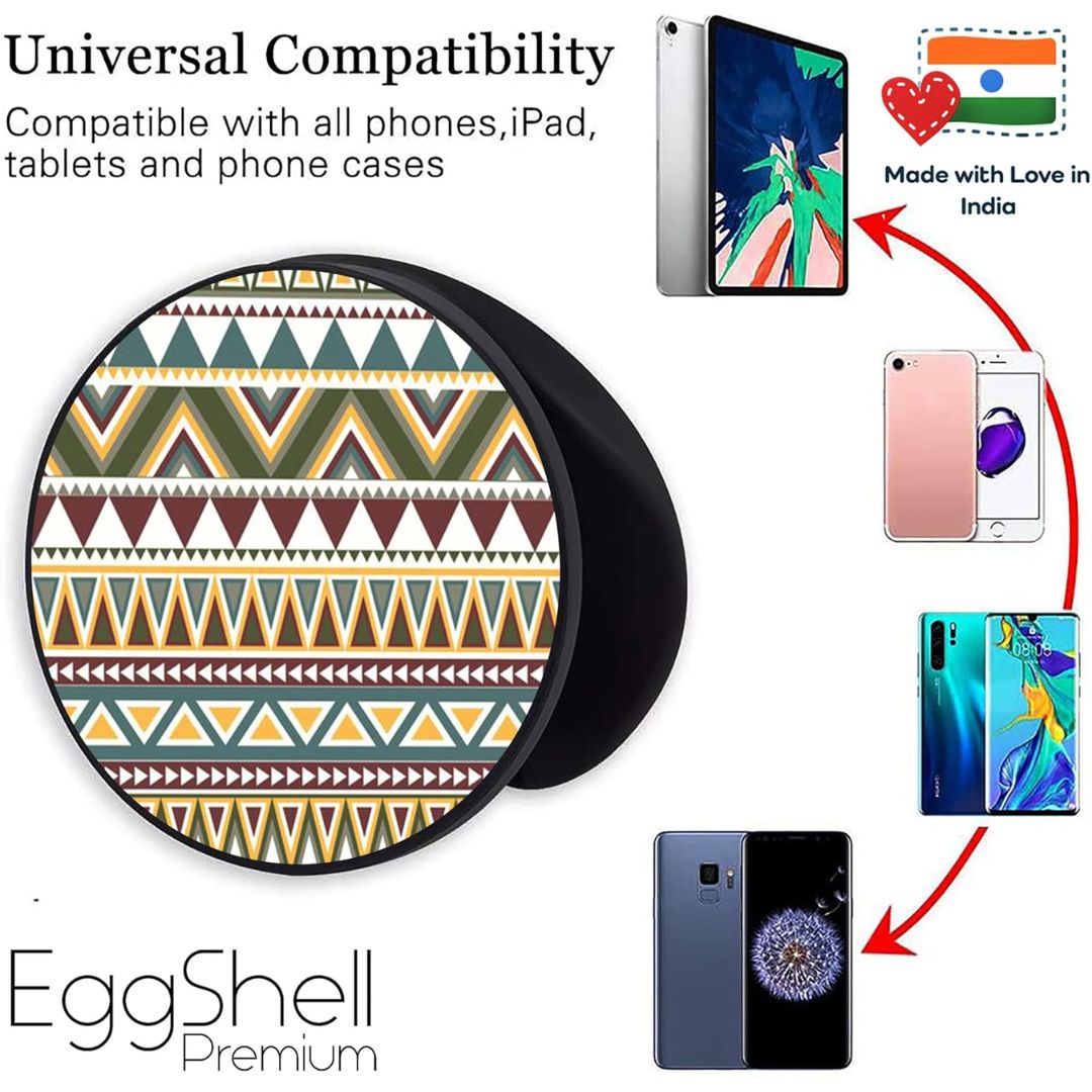 Eggshell Premium Super Matte Phone Grip & Stand | Expandable Mobile Back Holder for Smartphones & Tablets | (Abstract Design)