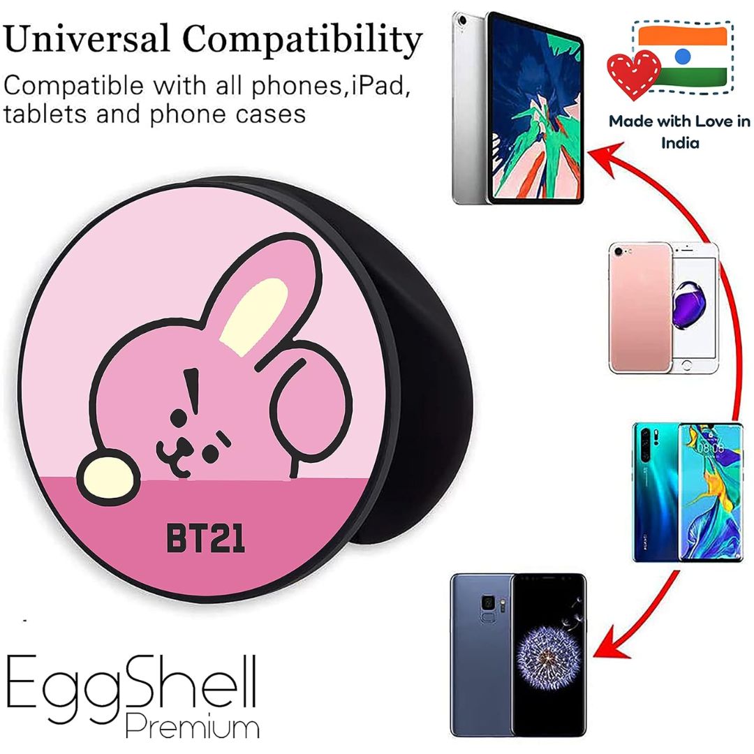 Eggshell Premium Super Matte Phone Grip & Stand | Expandable Mobile Back Holder for Smartphones & Tablets | (BT21 - Confident Chooky)