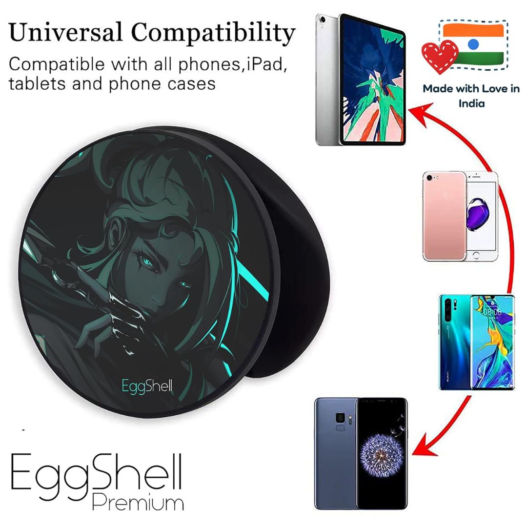 Eggshell Premium Super Matte Phone Grip & Stand | Expandable Mobile Back Holder for Smartphones & Tablets | (Jett from Valorent)