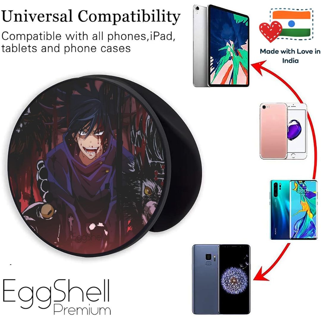 Eggshell Premium Super Matte Phone Grip & Stand | Expandable Mobile Back Holder for Smartphones & Tablets | (Fushiguro Domain Expansion)