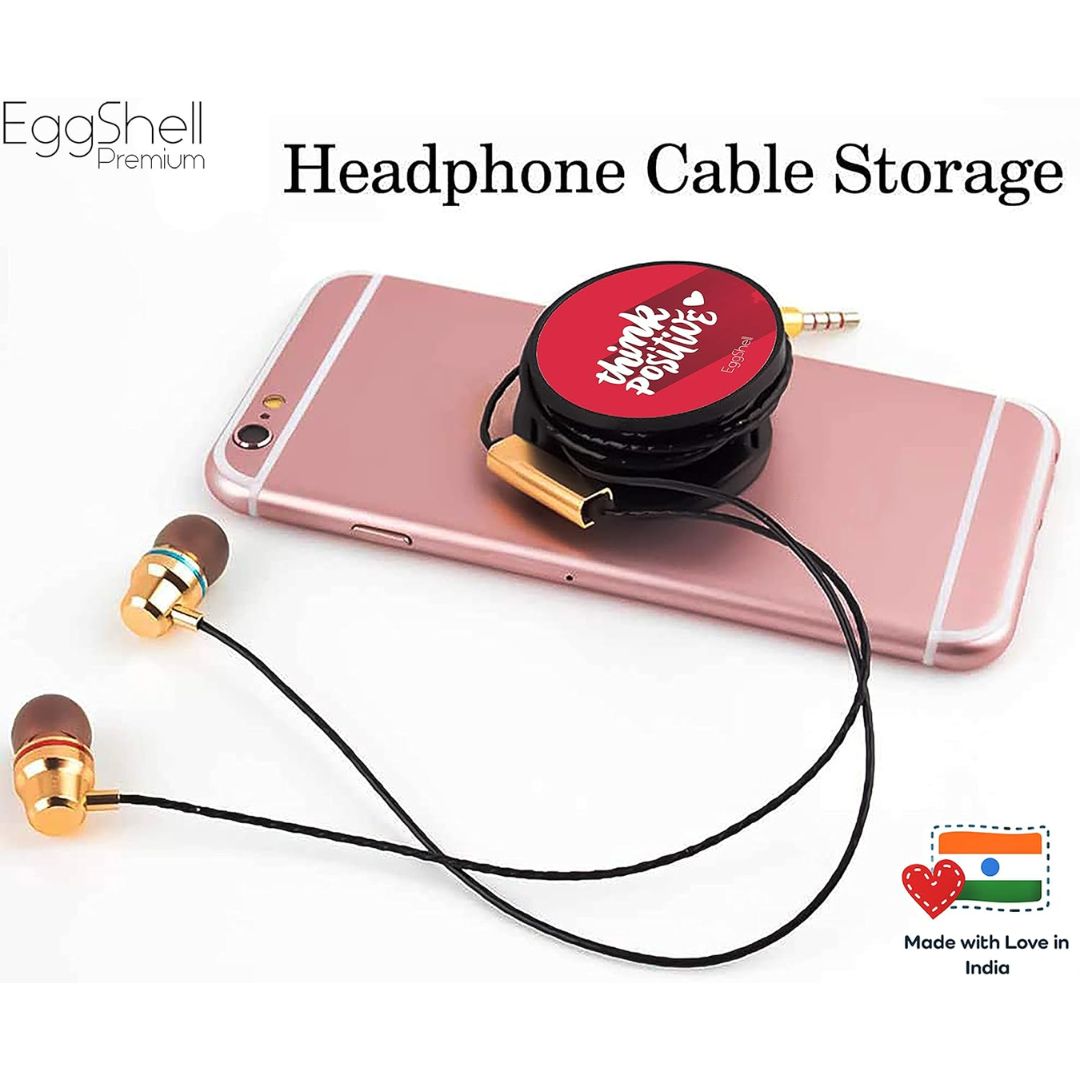 Eggshell Premium Super Matt Finish Effect Mobile Back Holder (Mobile Selfie Finger Grip) with Expanding Stand for All Smartphones & Tablets | (Be Positive Red)