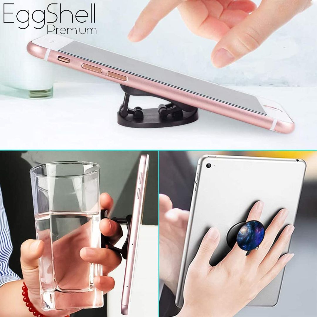 Eggshell Premium Super Matt Finish Effect Mobile Back Holder (Mobile Selfie Finger Grip) with Expanding Stand for All Smartphones & Tablets | (Boruto Karma Mode)