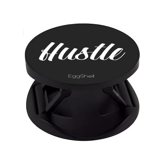 Eggshell Premium Super Matt Finish Effect Mobile Back Holder (Mobile Selfie Finger Grip) with Expanding Stand for All Smartphones & Tablets | (BW Hustle)