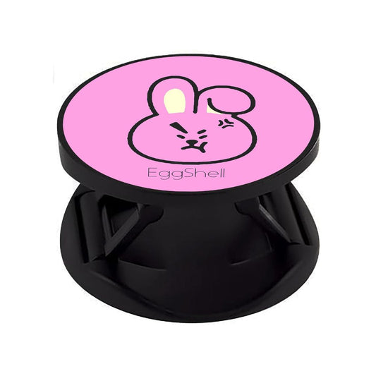 Eggshell Premium Super Matt Finish Effect Mobile Back Holder (Mobile Selfie Finger Grip) with Expanding Stand for All Smartphones & Tablets | (BT21 - Angry Chooky)