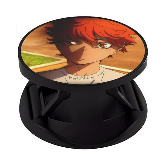 Eggshell Premium Super Matte Phone Grip & Stand | Expandable Mobile Back Holder for Smartphones & Tablets | (Angry Hinata Haikyu)