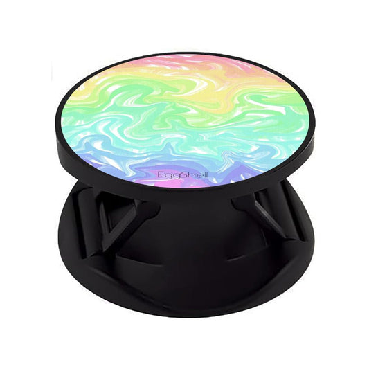 Eggshell Premium Super Matt Finish Effect Mobile Back Holder (Mobile Selfie Finger Grip) with Expanding Stand for All Smartphones & Tablets | (Abstract Waves Design)